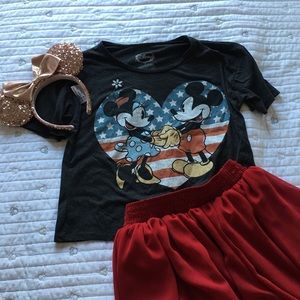 Mickey and Minnie crop shirts